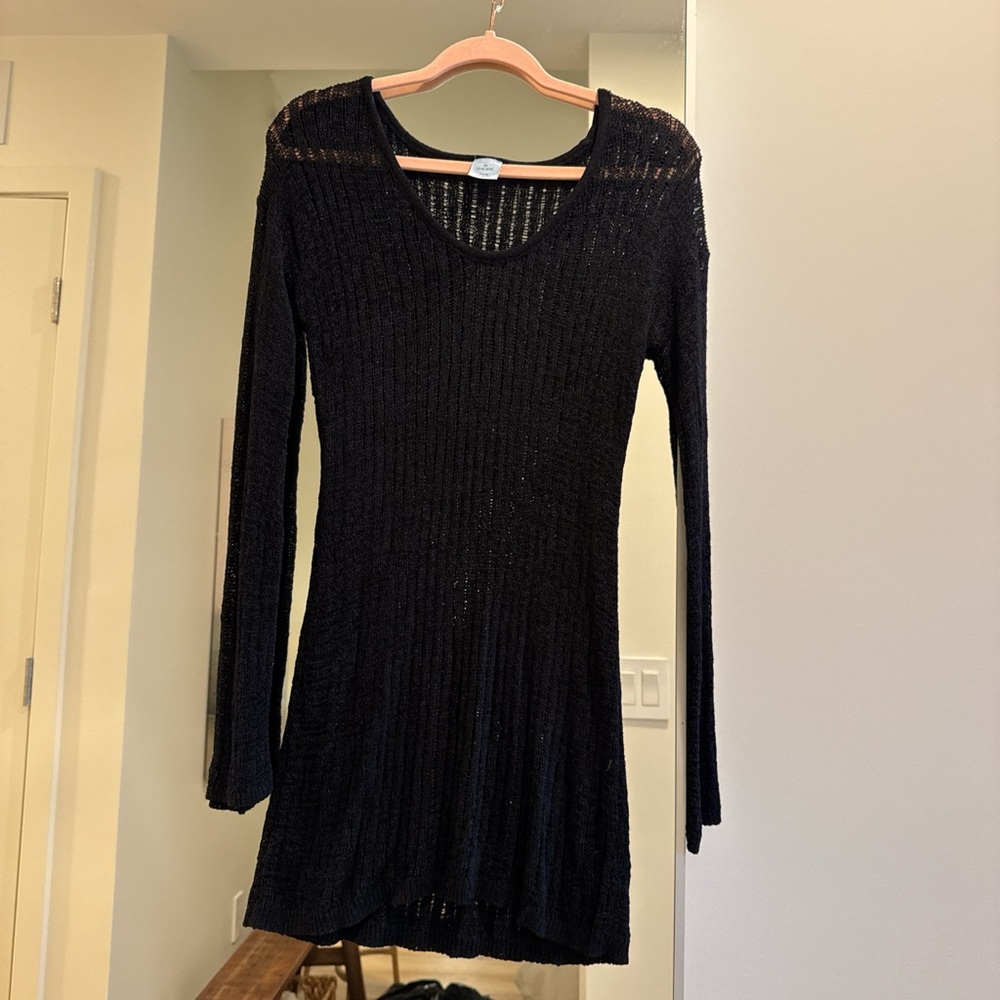 Elegant Black Knit Cover Up